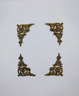 4antique French Ormolu Brass Plated Furniture Pediment mount Hardware Decoration