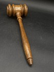 Solid Wood Judge Court Auctioneer 10  Gavel Vintage