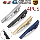 New Mens Stainless Steel Tie Clip Necktie Bar Clasp Clamp Pin Gold Black Silver