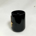 Vintage Black gold Embossed Ceramic Masonic Temple Coffee Mug
