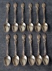 Set Of 6 Wallace Sterling Silver Demitasse Spoons - La Reine Pattern 1921   83g 