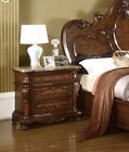 Traditional Luxury Queen Size Formal Bedroom Set 4pc  Carving Wood Design Brown