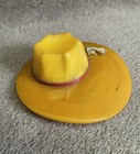 Vintage Butterscotch Bakelite Ladies Hat Brooch