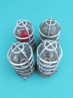 Set Of 4 Vintage Industrial Vapor-proof Bulkhead Cage Light Fixtures