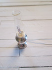 Dollhouse Miniature Glass Shade Hurricane Brass Lamp 12 Volt  1 12  Electric