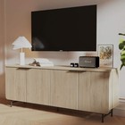 68  Fluted Sideboard Buffet Cabinet W 4 Doors Large Kitchen Storage Sideboard