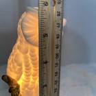 Vintage Ceramic Owl Lamp Light-up Knobler Japan White