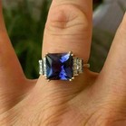 4 05 Ct Natural Tanzanite Solitaire Engagement Ring 14k White Gold Solid