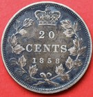 1858 Canada 20 Cents Re-engraved 5 - Vf - Lot 12010