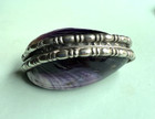 Vintage Purple Shell And English Pewter Pill Trinket Box  Sheffield