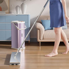 Stainless Steel Flat Mop Bucket Set Wringer 1 2 4 6 Pads Clean Dirty