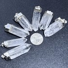 Large Quartz Crystal Point Pendant  silver Plated  Wholesale Gemstone Jewelry