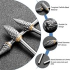 10pcs 1 8  Shank Tungsten Carbide Rotary Burr Bit Grinder Carving Drill Tool Set