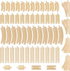 56-piece Bulk Value Wooden Train Track Pack - Compatible With All Major Toy Trai
