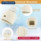 Winter Beanie Hat Circle Scarf Touchscreen Gloves Set Snow Knit Skull Cap