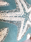 Nwt Coastal Collection Nautical  Embroidered Beaded Starfish Pillow 18  X 18 