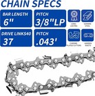 6 Inch Chainsaw Chain And Guide Bar  Replacement Chain Saw Bar And Chains For 6