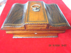 Antique France 1838-1873 Sterling Silver Sewing Kit In Inlaid Wooden Box