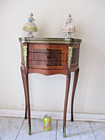 French Style Nightstand Satinwood With Brass Gallery End Table Ship  30 00