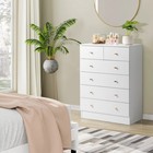 6 Drawer Dresser Wood Bedroom Dressers Clothes Organizer Anti-tipping Device