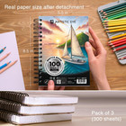 5 5x8 5    Premium Sketch Book Set  Pack Of 3  300 Sheets   68lb  100gsm   Spiral
