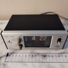 1970s Black Iron Flip Alarm Clock Copal  Audio Timer Plug In Electric Working