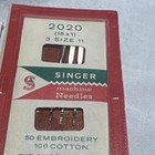 Vtg  Singer Sewing Machine Needles  2020 Size 11 16 Embroidery Cotton X 5