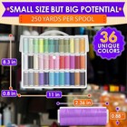 Complete Sewing Thread Collection - 36 Colors  250 Yards Spools For Diy Projects