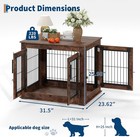 Dog Crate Furniture With Double Doors  Heavy Duty Wooden Kennel Dog House Cage
