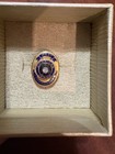 Fraternal American Legion Past Commander 10k Gold Enamel W  Diamond Hat Pin 