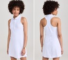 Alo Yoga Charmed Racer Back Stretch Sleeveless Polo Tennis Dress Gray Sz Xs s