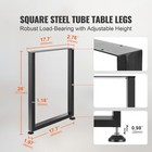 28  Adjustable Furniture Legs Square Solid Steel Table Legs Set Of 2 Black