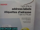 Qty 3000  Office Depot Inkjet laser Address Labels 1  X 2 5 8  White Dual