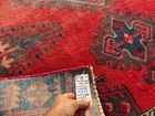 5x8 Antique Rug Handmade Wool Red Blue Navy Vintage Oriental Hand-knotted Old Ft