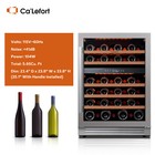 Ca lefort 24 Inch Wine Cooler Refrigerator Dual Zone Right-hinge Hold 52 Bottles