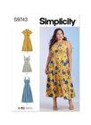 Simplicity Pattern S9743 Women Plus Size Dress Button Front Halter Dress 30w 38w