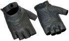 Women Cowhide Leather Fingerless Driving Motorcycle Biker Driving Gloves Black