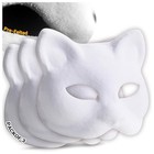 3pcs Pre-felted Therian Masks - Pre-felted White Cat Masks Base For Costume