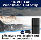 2pcs Windshield Tint Strip 5  Vlt Sun Shade Uv Glare Protection Film Kit