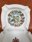 2 Vintage Porcelain Ashtrays Kingsbacher Pils Beer gerold Bavaria Map W  Germany