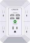 Usb Wall Charger  Surge Protector  5 Outlet Extender With 4 Usb Charging Ports