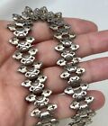 Antique 800 Silver Fancy Link Book Chain Necklace 18 5    - 94463