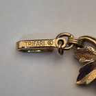 Vintage Trifari Brushed Gold Faux Pearl Leaf Choker Collar Necklace 16 5 