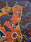 Australian Aboriginal Dot Painted Wooden Tray