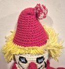 Vintage Handmade Crochet Knitted Clown Doll Plush Circus Red White 19 Inches