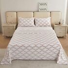 Flannel Bed Sheet Set Deep Pocket Double Micro Fleece 4 Pcs Sheets Plain 