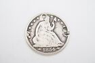1854 Love Token Seated Liberty Silver Half Dollar Grove