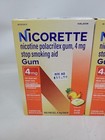 2 Boxes Of Nicorette Gum 4mg 100ct Fruit Chill Exp 10 2027 Unopened