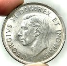1937 Canada Silver  1 Dollar King George Vi Mint State Coin