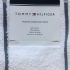 2 New Tommy Hilfiger American 90  Cotton Bath Towels White W  Gray Stripes